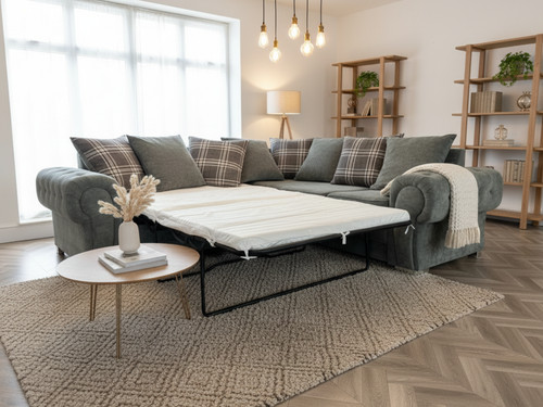 Grey fabric corner - corner, bed