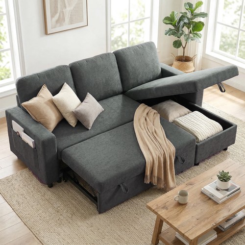 Homcom pull out sofa bed - pull,