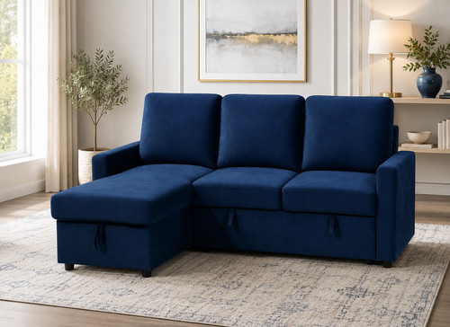 Navy blue velvet kuta - velvet, corner