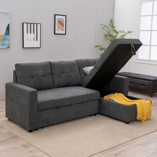 Linen faux leather sofa - linen/faux,