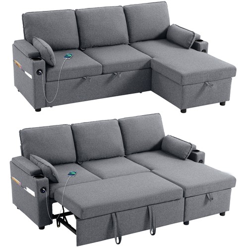 Homcom corner sofa bed l - sofa,